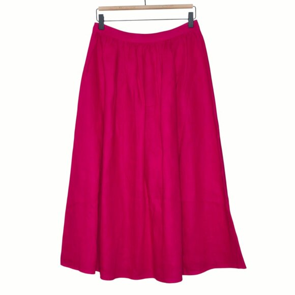 Reformation Orzo Set Corvette Pink Linen Two Piece Top Skirt Size 6 - Picture 9 of 12